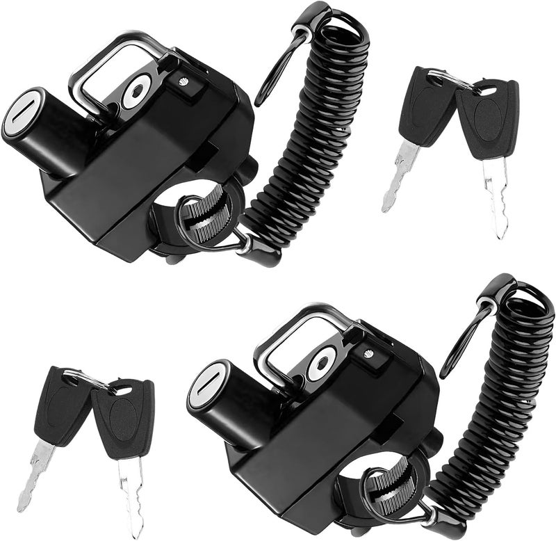 KVAEY Motorcycle Helmet Lock, Aluminum Alloy Anti Theft Helmet Security Locks, Universal Tamper-Proof Helmet Locks for Motorbike Scooter Bike, Motorcycle Accessories (2PCS, Helmet Lock+Cable) - Image 1